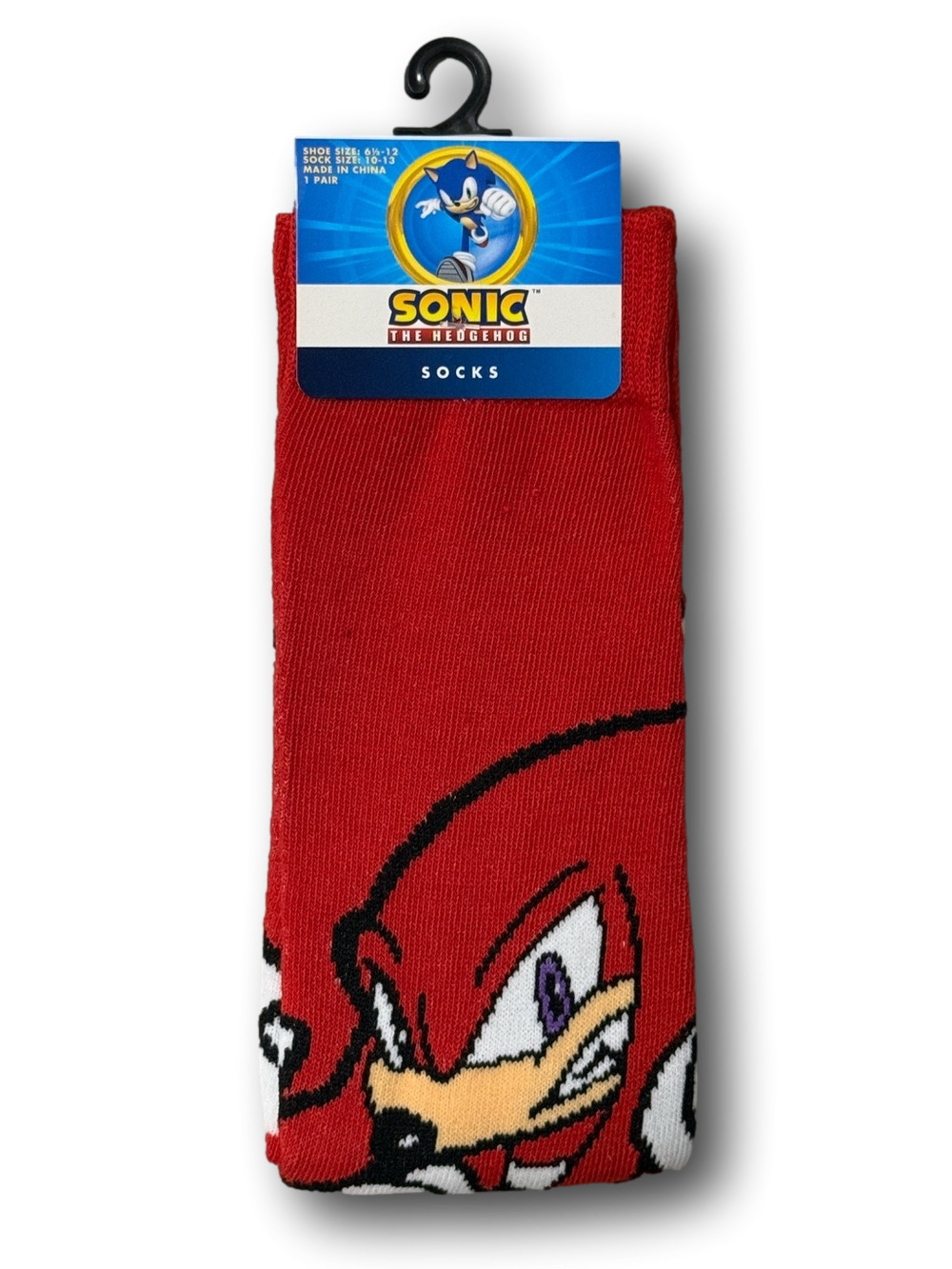 3/$20 Knuckles Sega Sonic The Hedgehog Funny Novelty Crew Socks - NWT